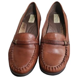 DREXLITE Women's Bridge Leather Buckle Strap Loafers Manmade Soles Size 8.5 Prep